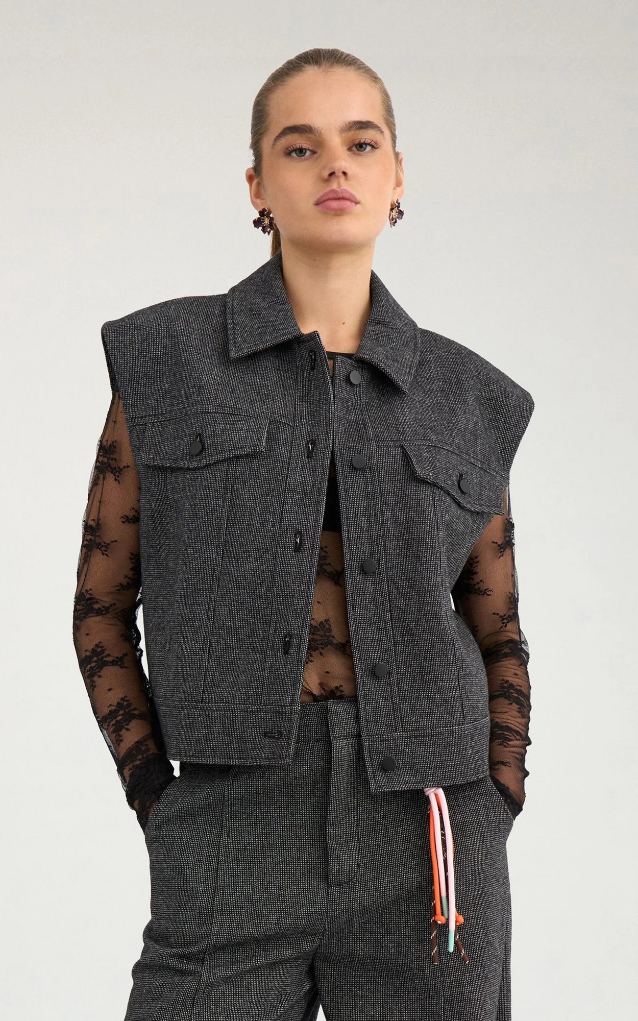 Grijs Vest mouwloos