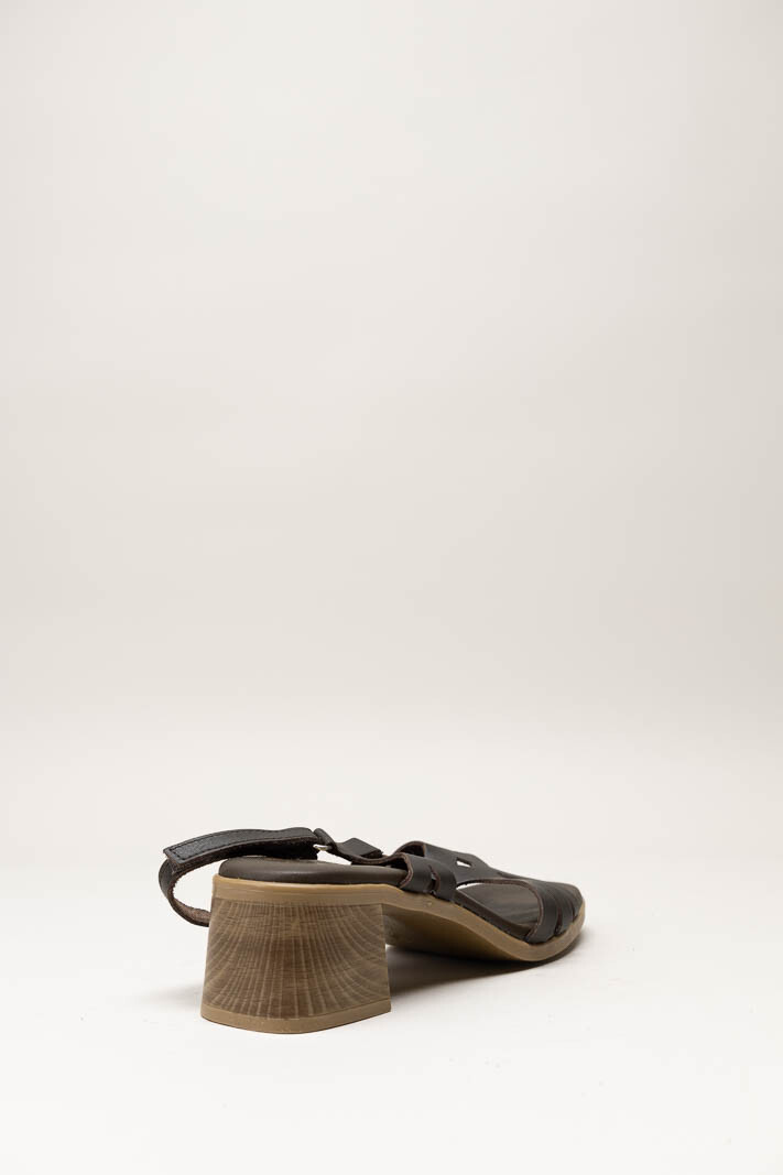 Donkerbruin Sandaal hak image