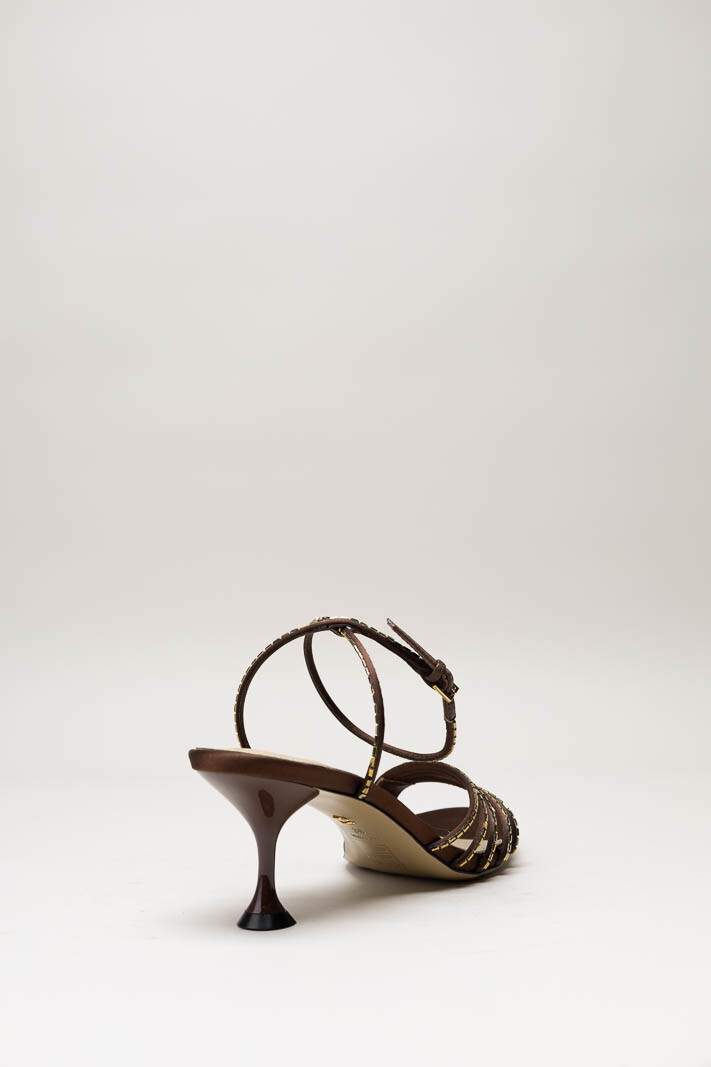 Donkerbruin Sandaal plat image