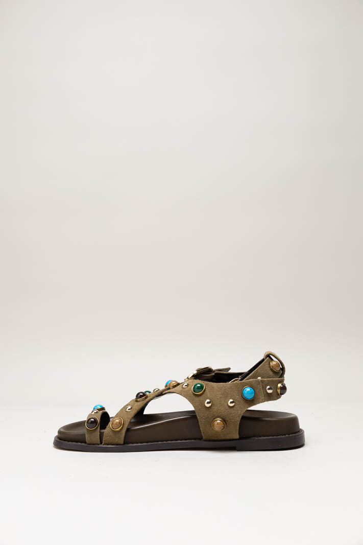 Donkerbeige Sandaal plat image