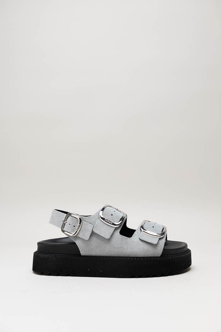 Lichtblauw Sandaal plat