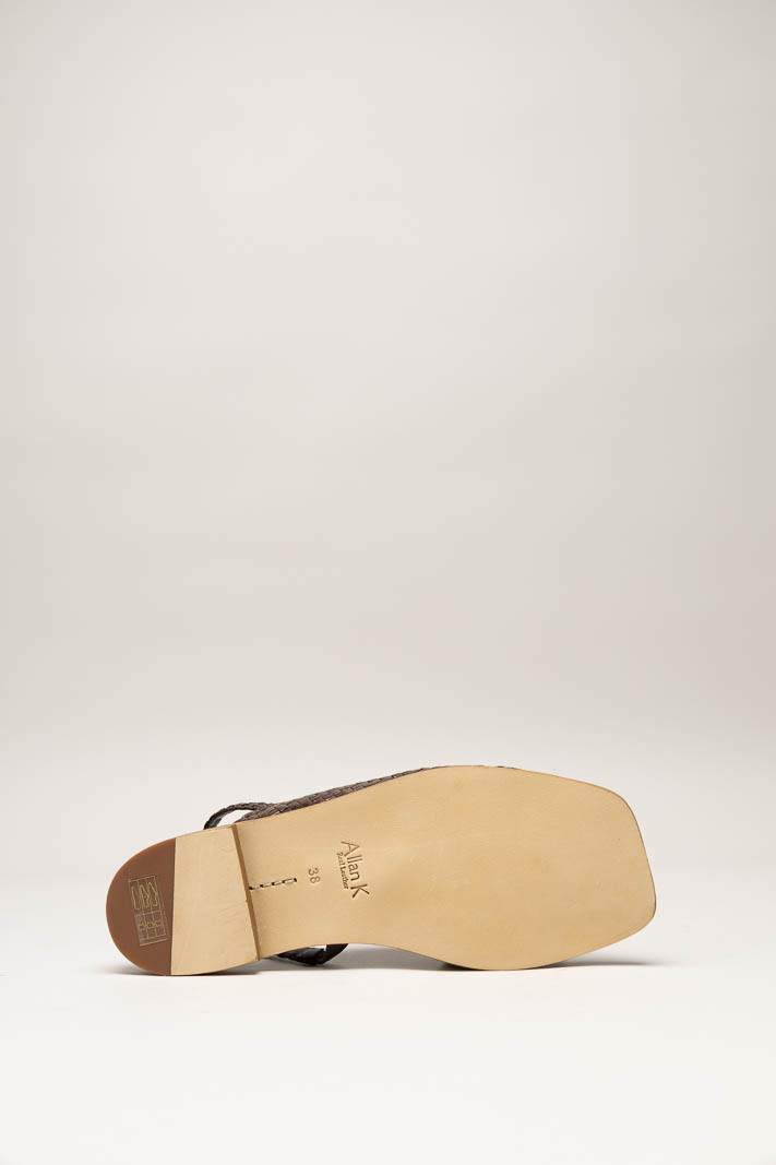 Donkerbruin Sandaal plat image