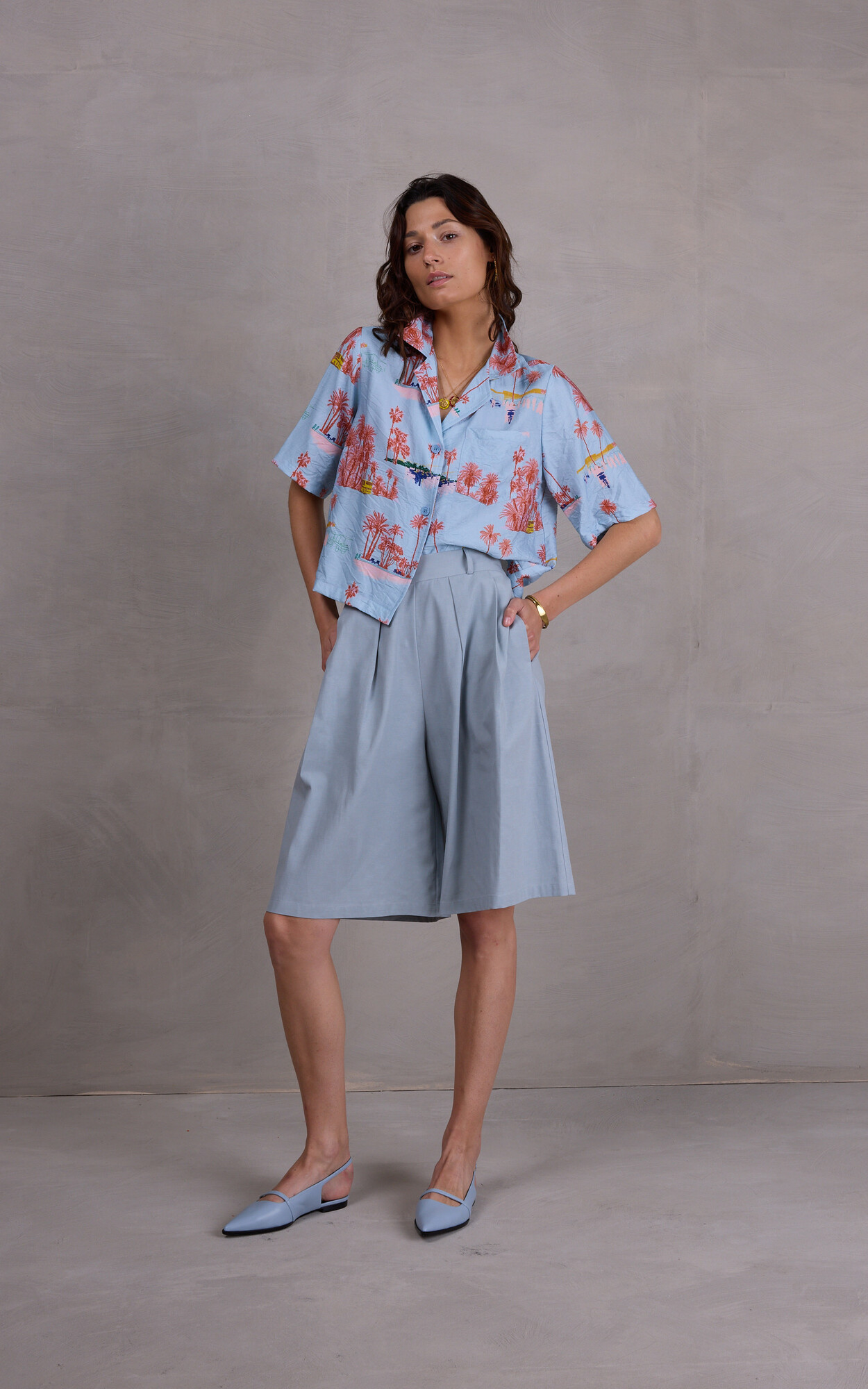 Blauw Short