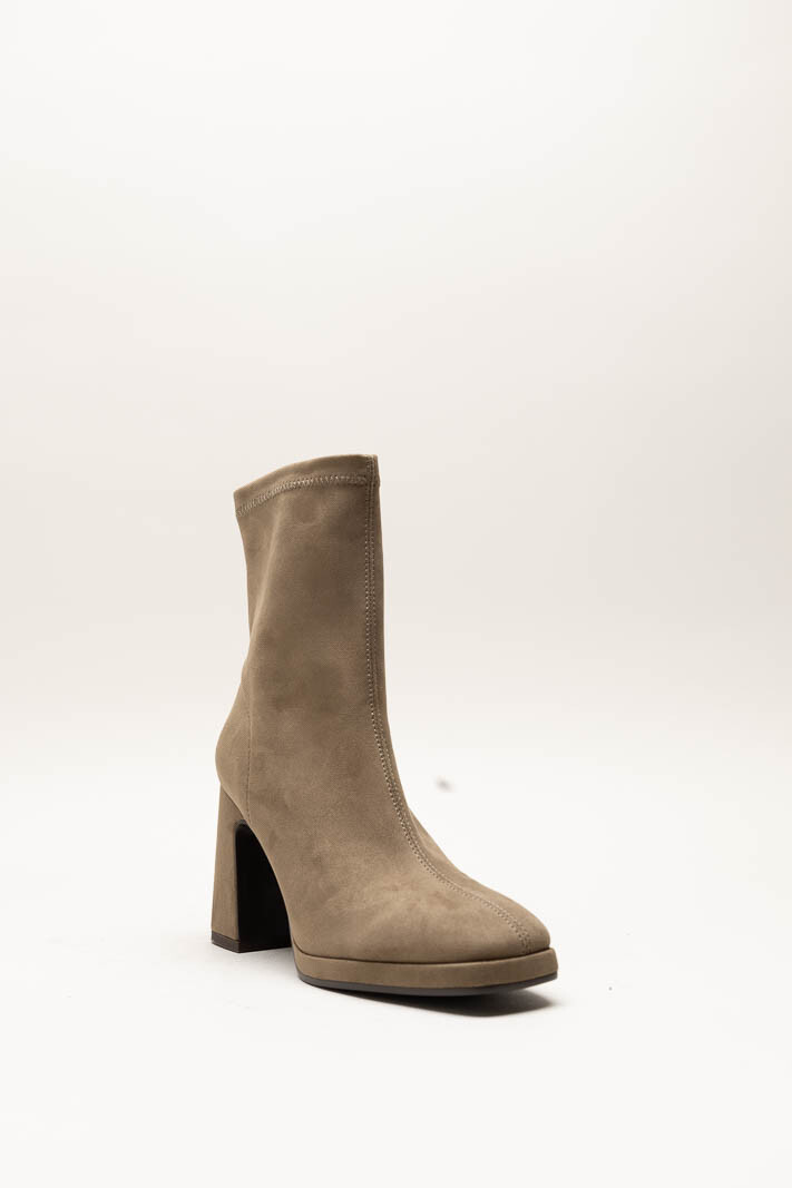 Taupe Enkellaars hak