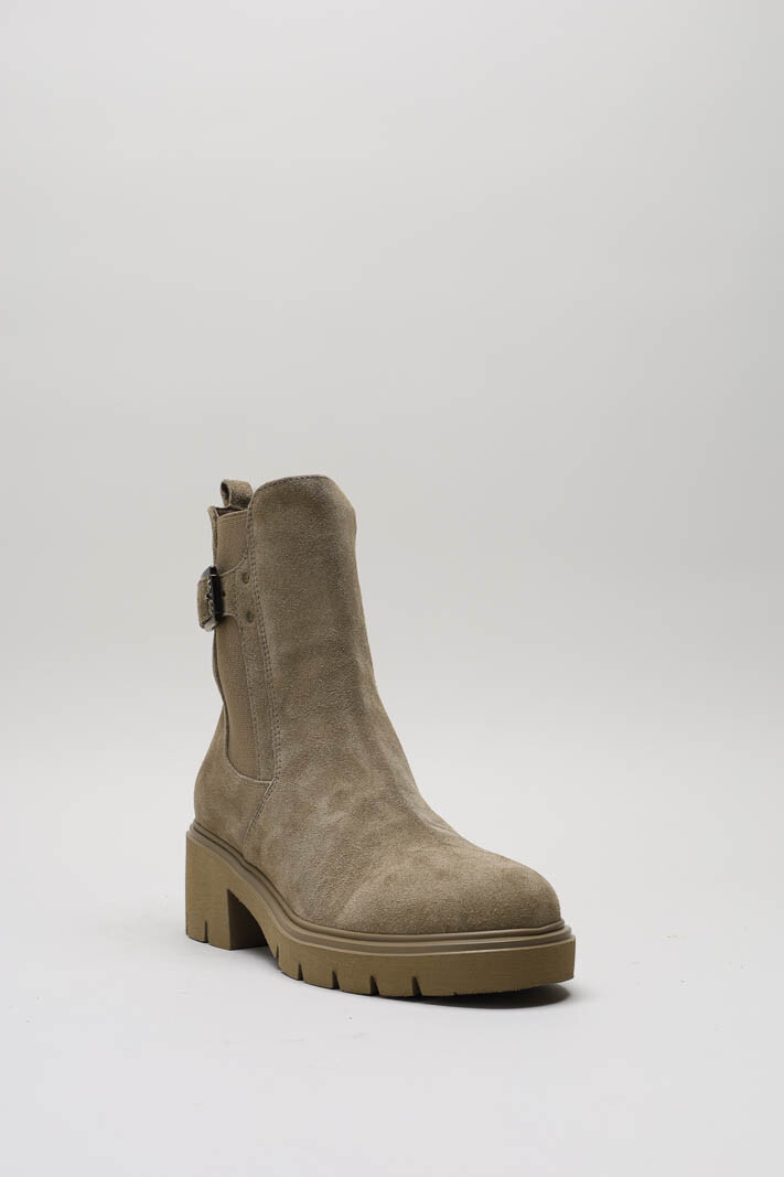 Beige Enkellaars hak