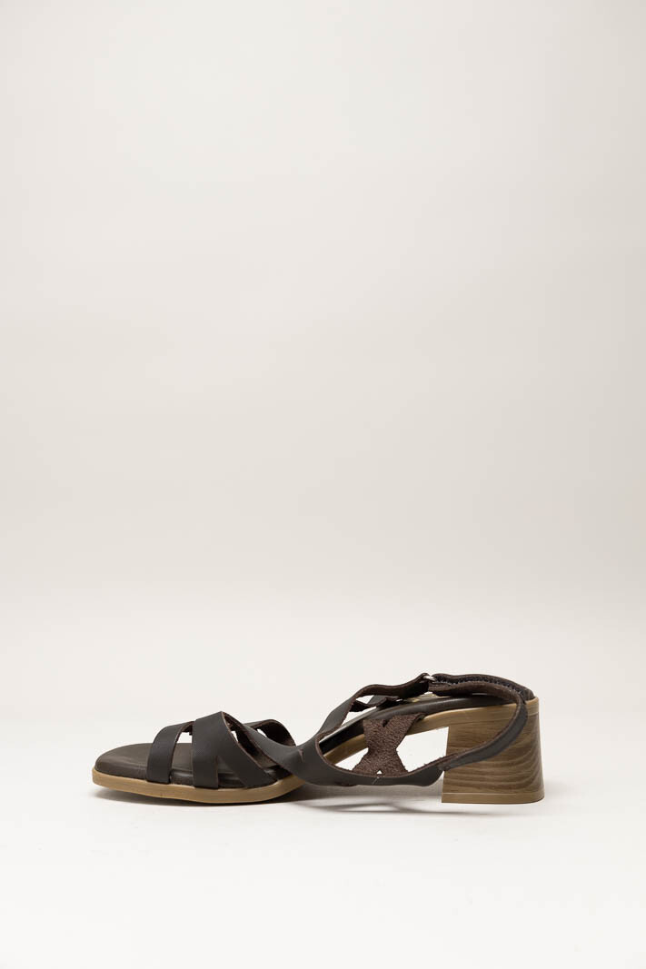 Donkerbruin Sandaal hak image