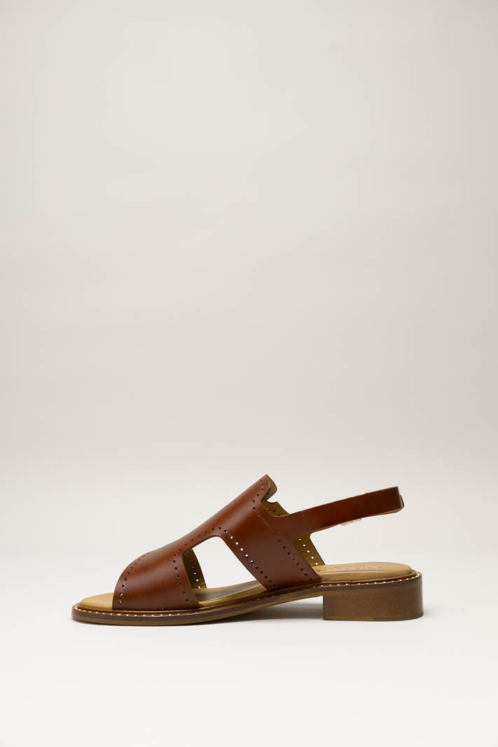 Cognac Sandaal plat image