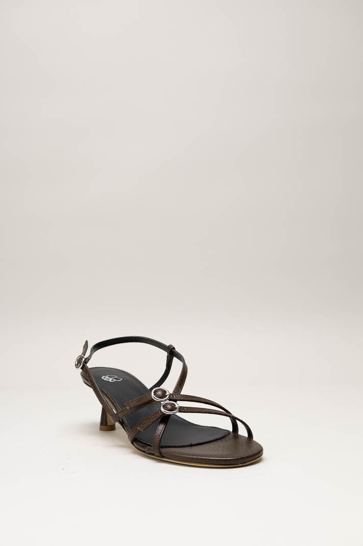 Donkerbruin Sandaal hak