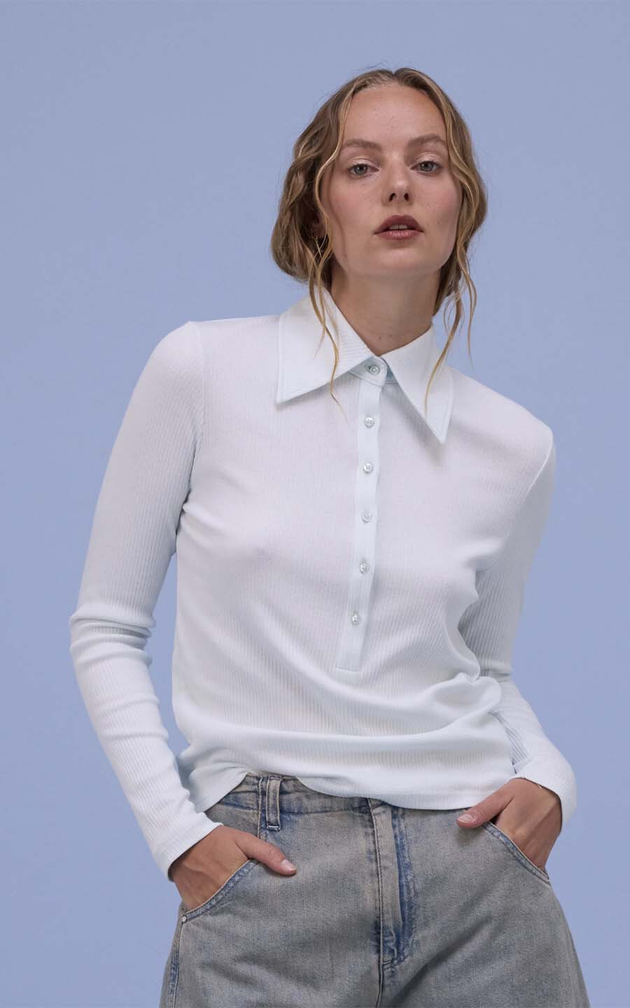 Lichtblauw T-shirt/top