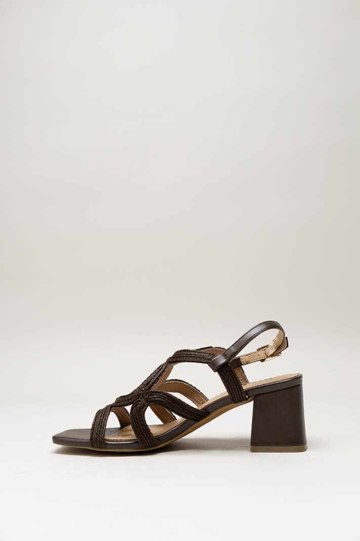 Donkerbruin Sandaal hak image