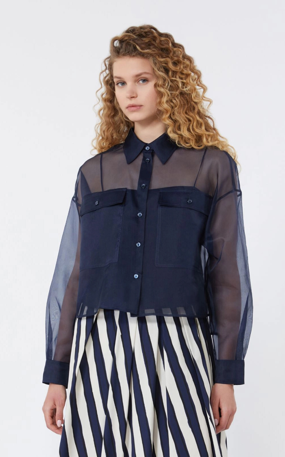 Marineblauw Blouse