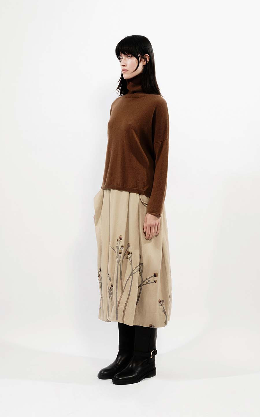 Multi beige Rok