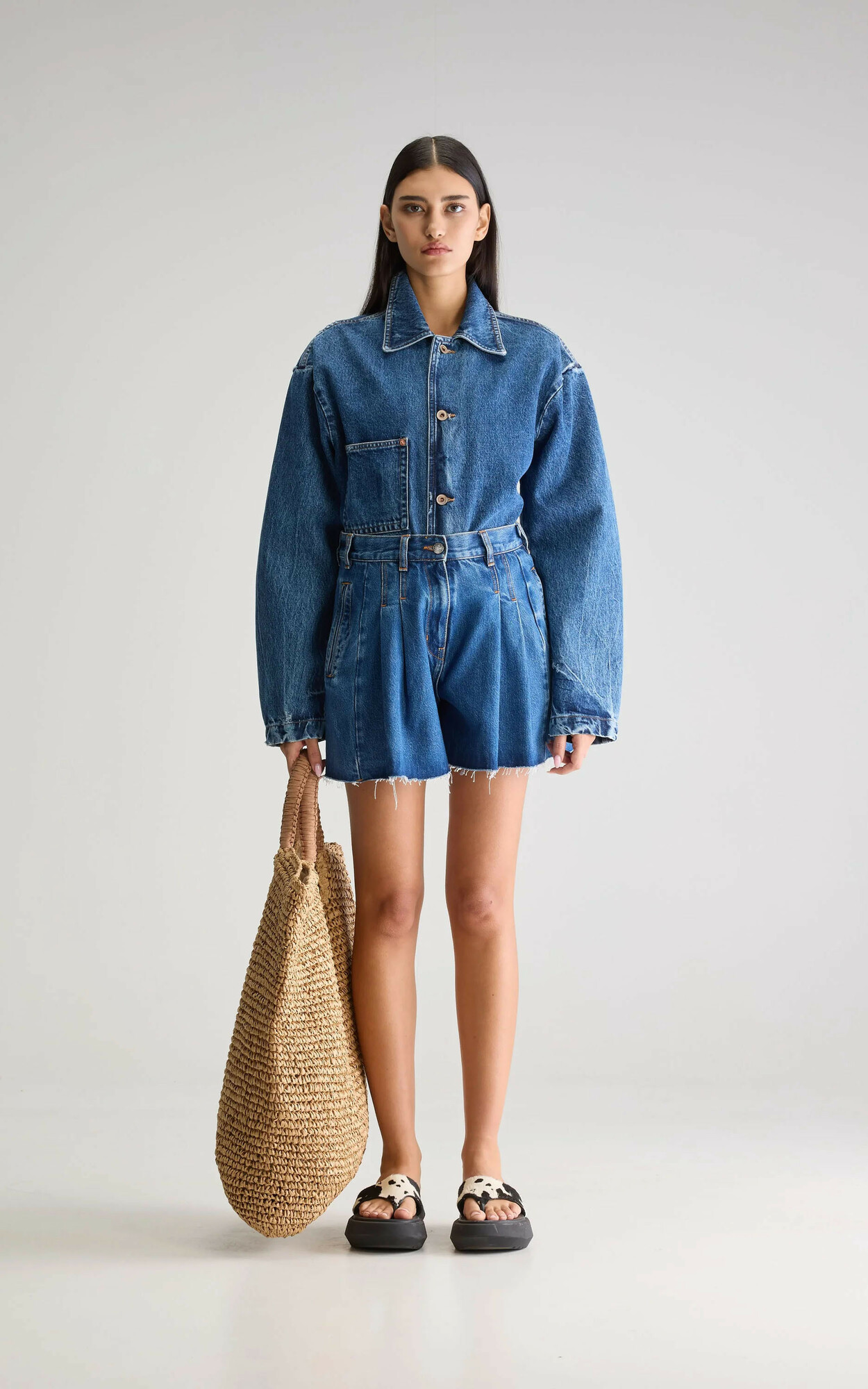 Blauw Short