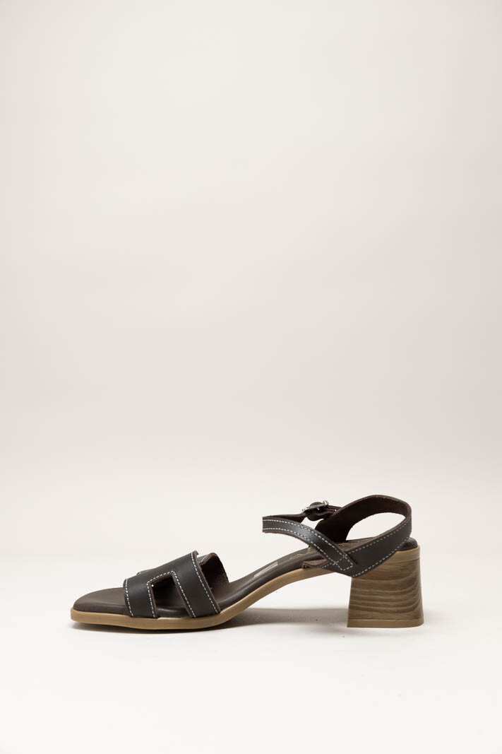 Donkerbruin Sandaal hak image