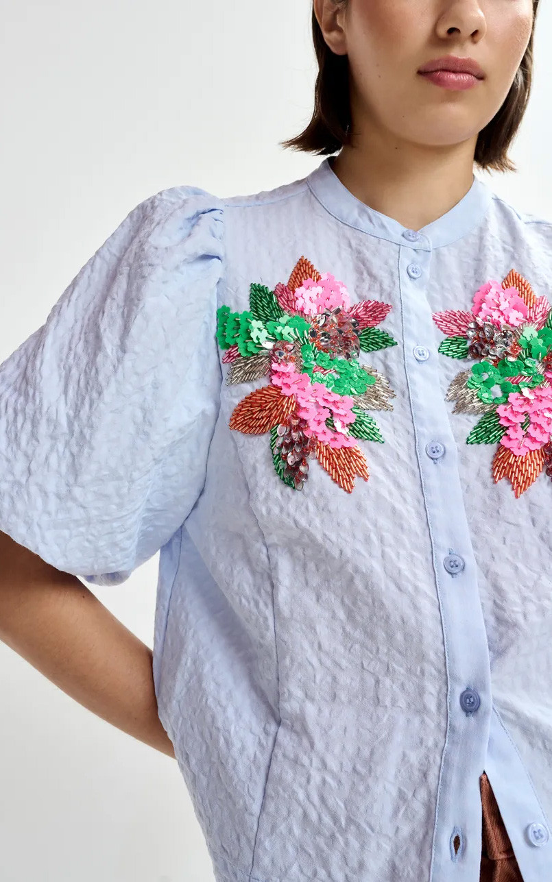 Lichtblauw Blouse image