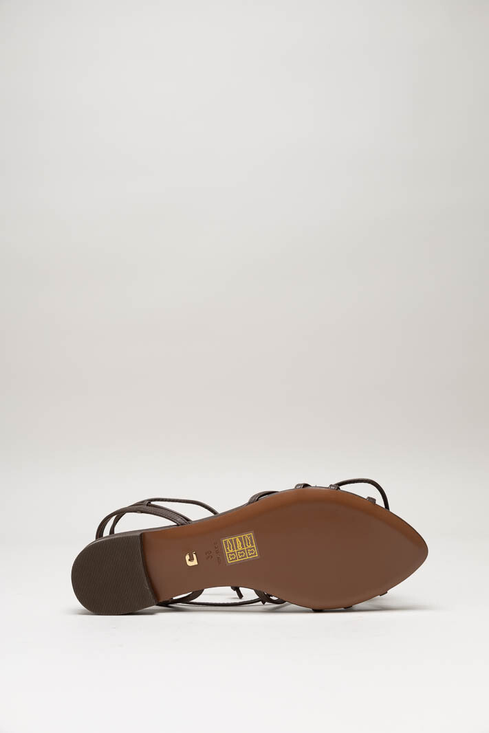 Donkerbruin Sandaal plat image