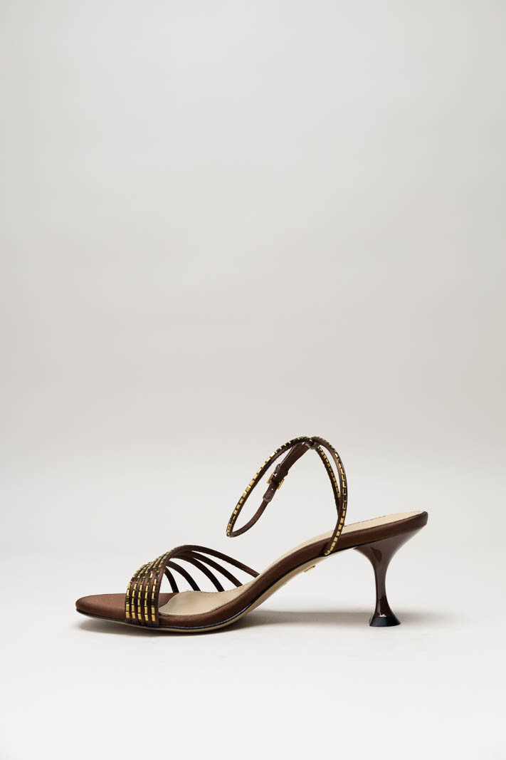 Donkerbruin Sandaal plat image