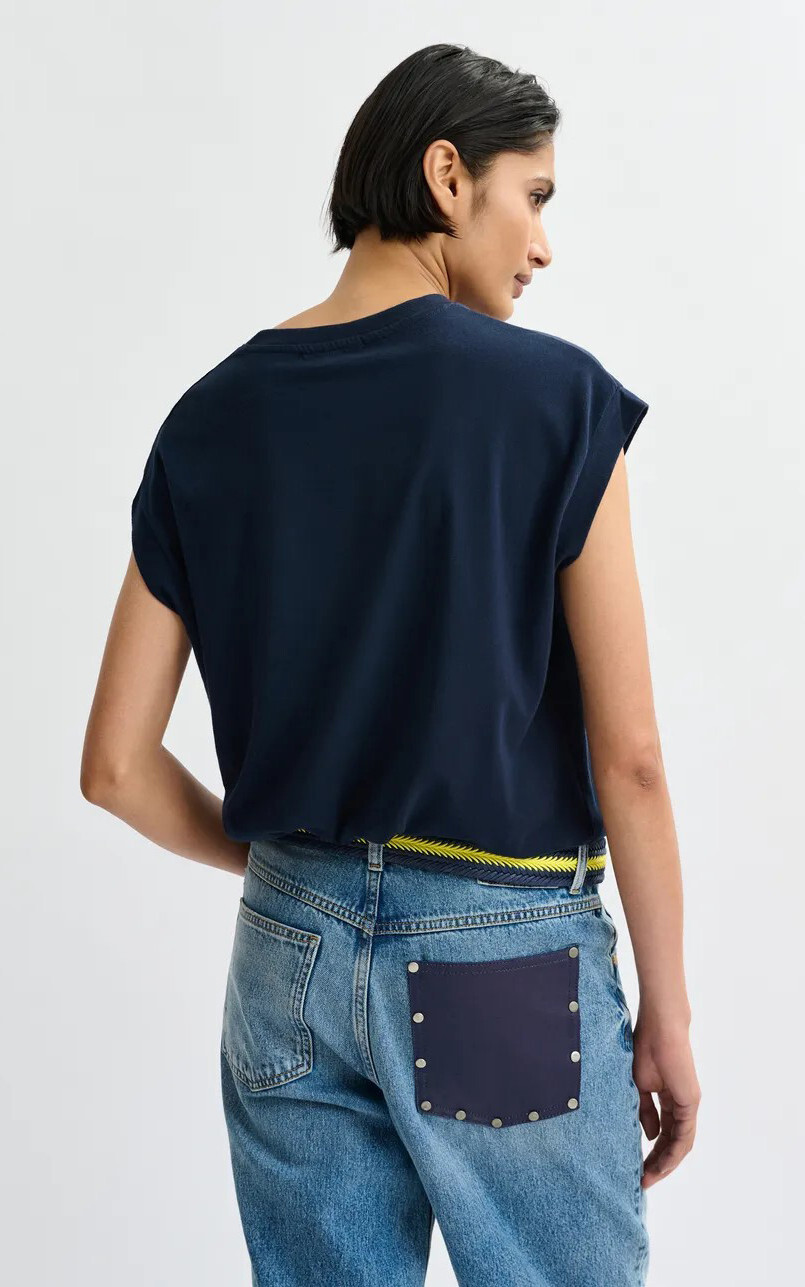 Marineblauw T-shirt/top