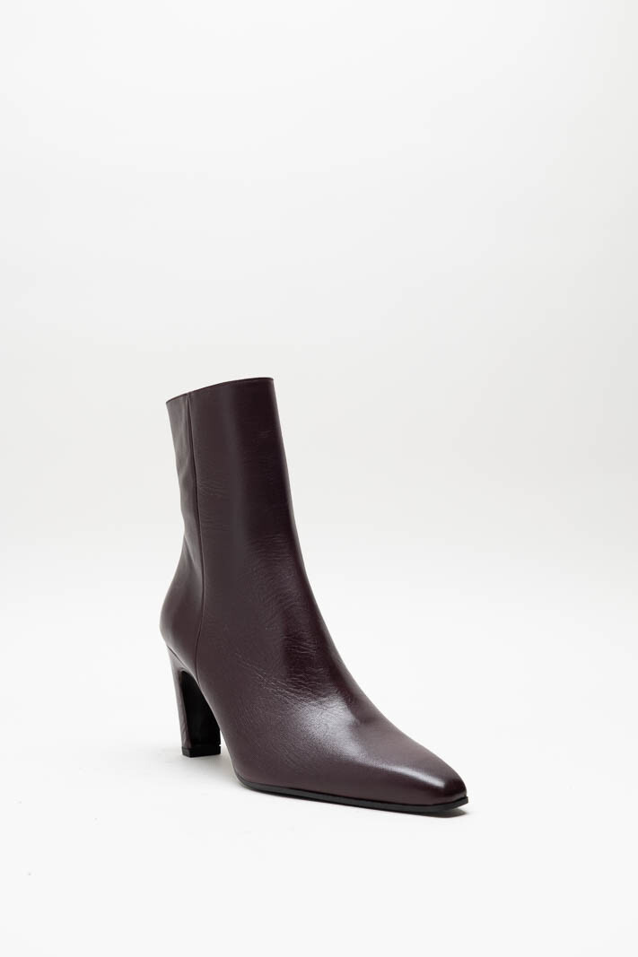 Aubergine Enkellaars hak