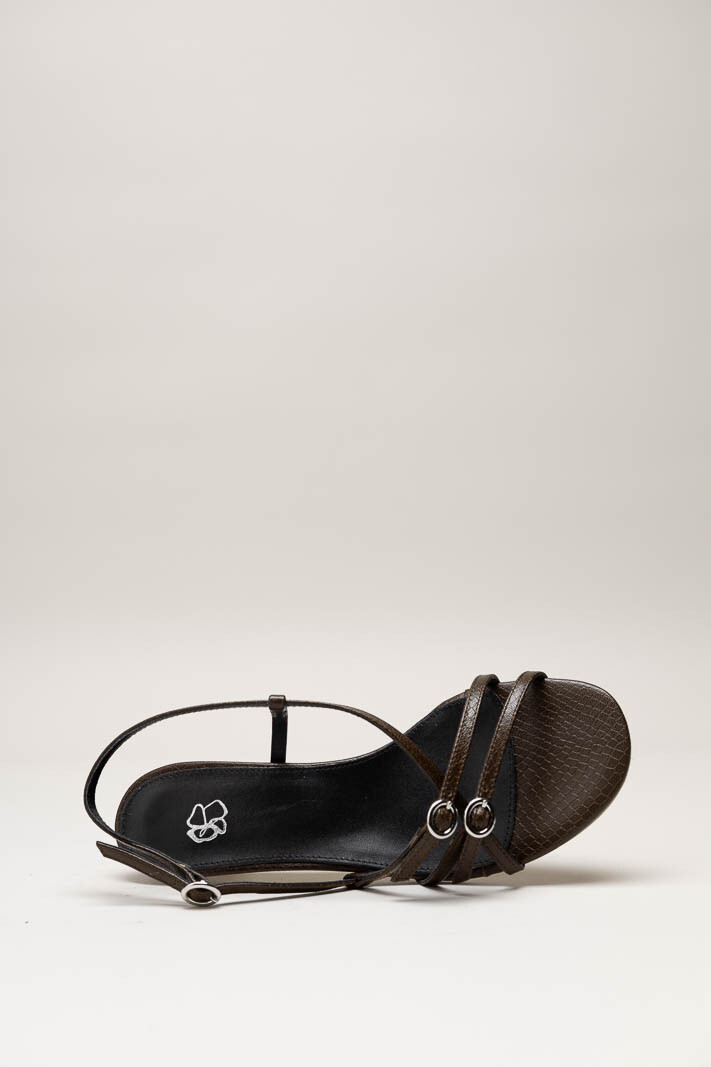 Donkerbruin Sandaal hak image