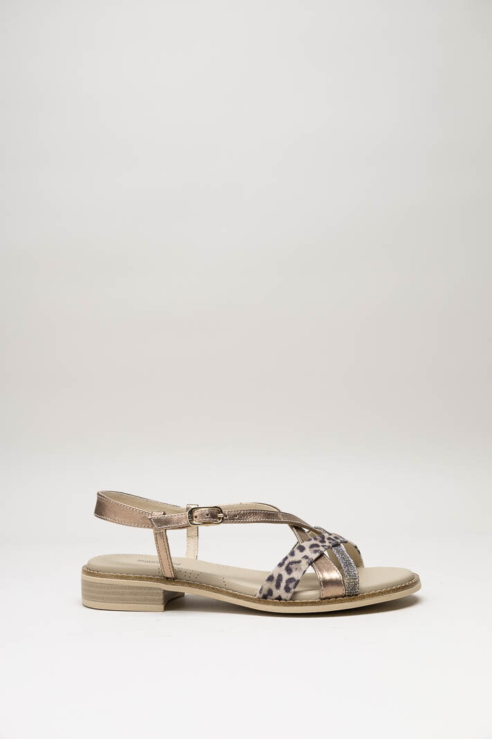 Rosegoud Sandaal plat