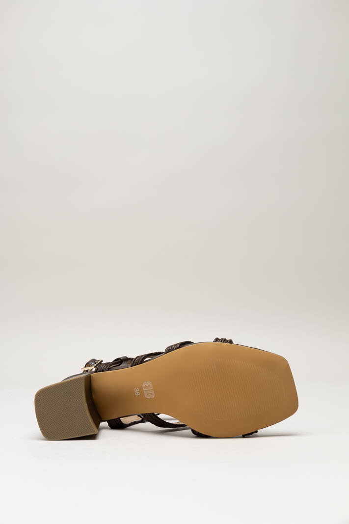 Donkerbruin Sandaal hak image