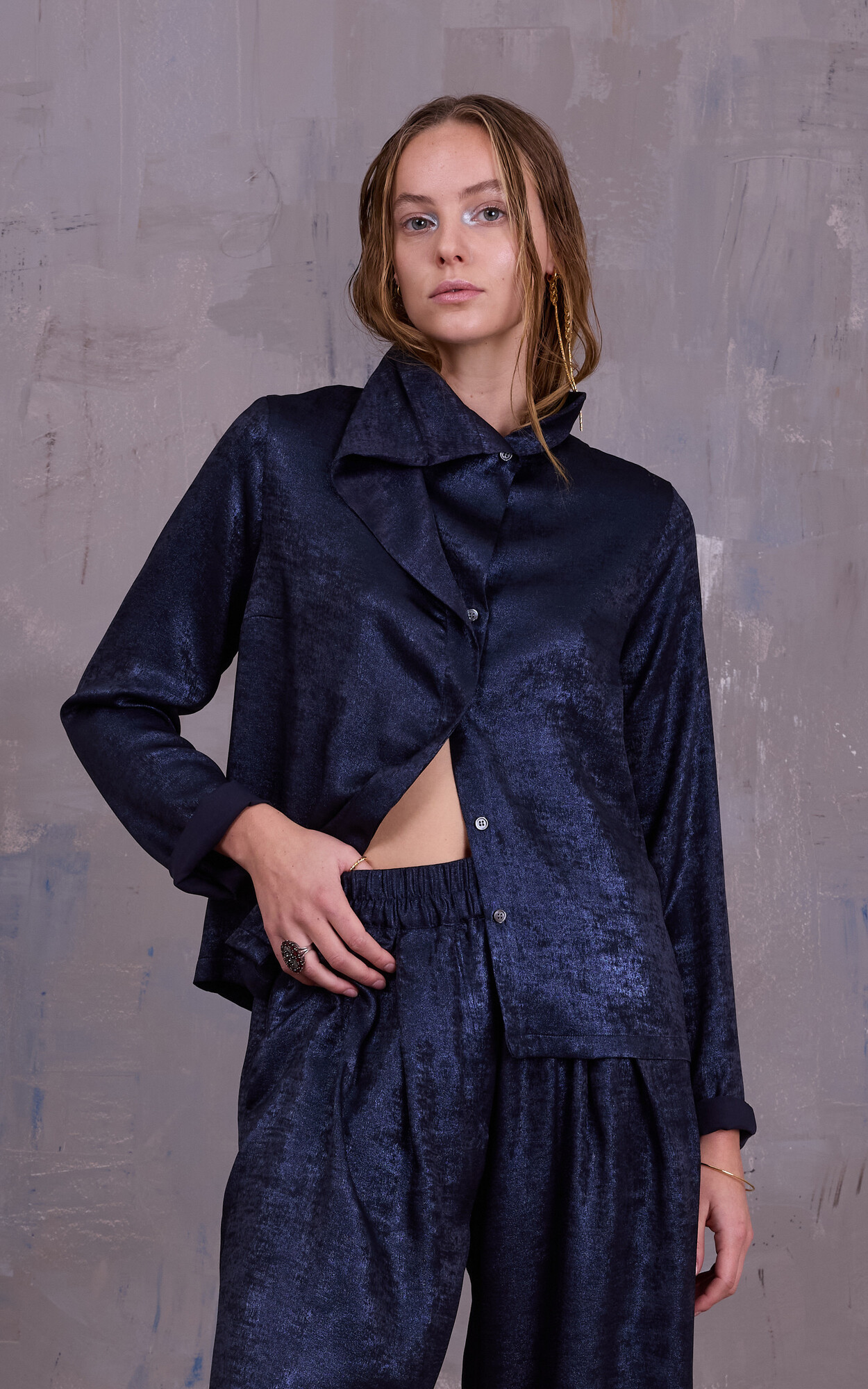 Donkerblauw Blouse