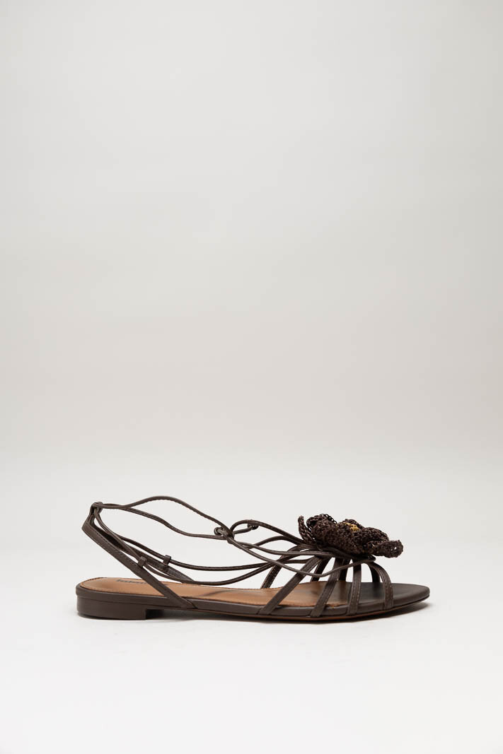 Donkerbruin Sandaal plat