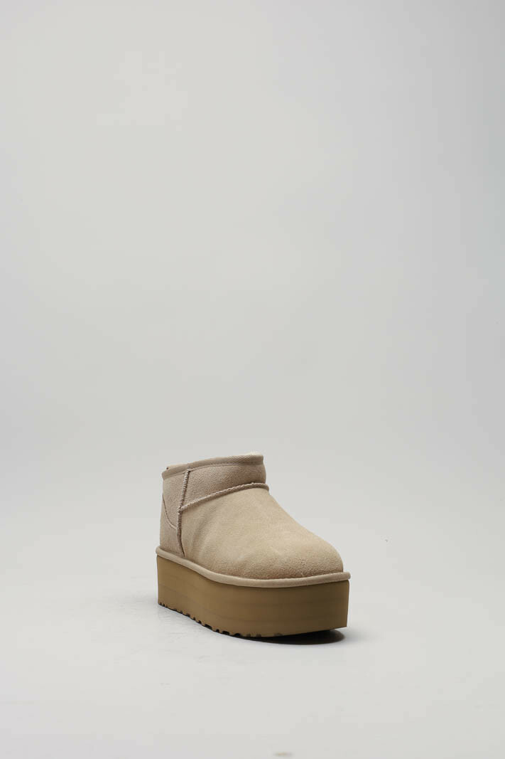 Beige Enkellaars plat