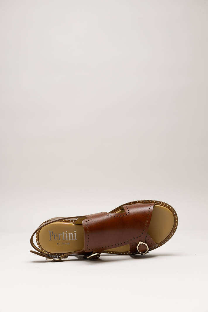 Cognac Sandaal plat image