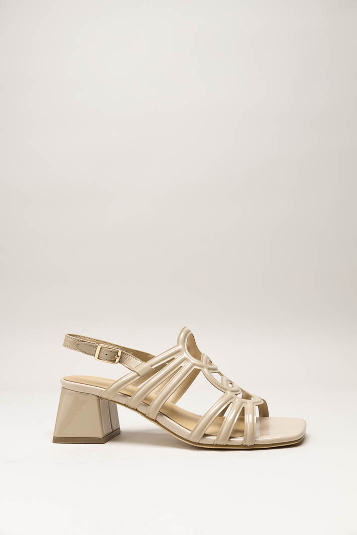 Beige Sandaal hak