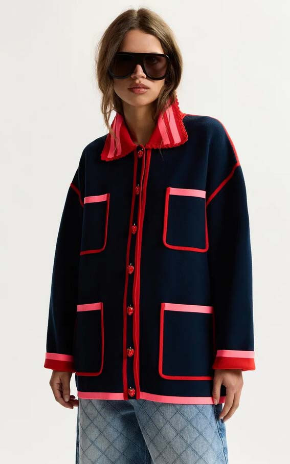 Donkerblauw Cardigan