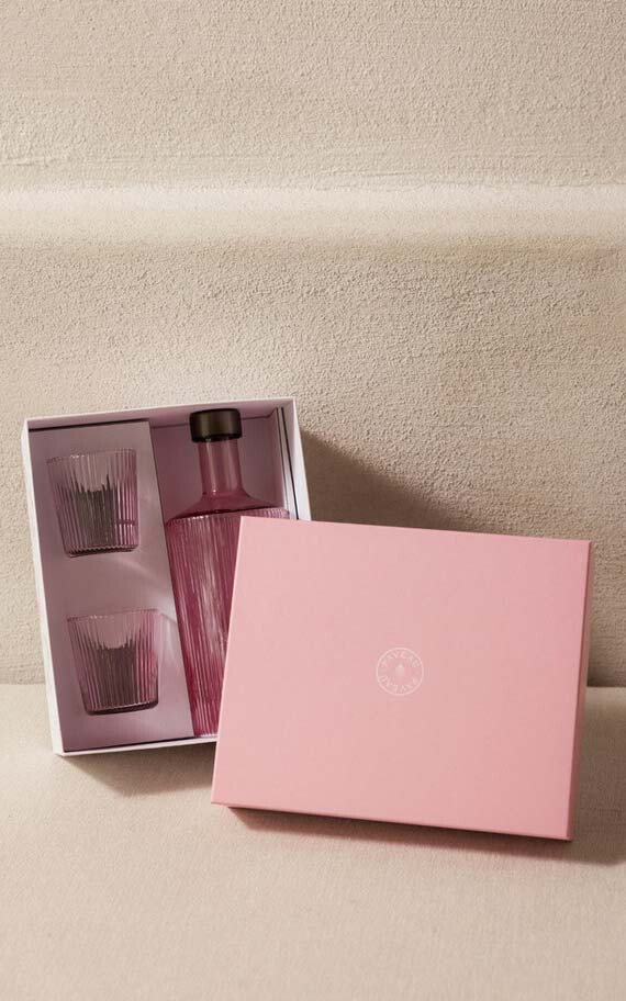 Roze Servies en glazen