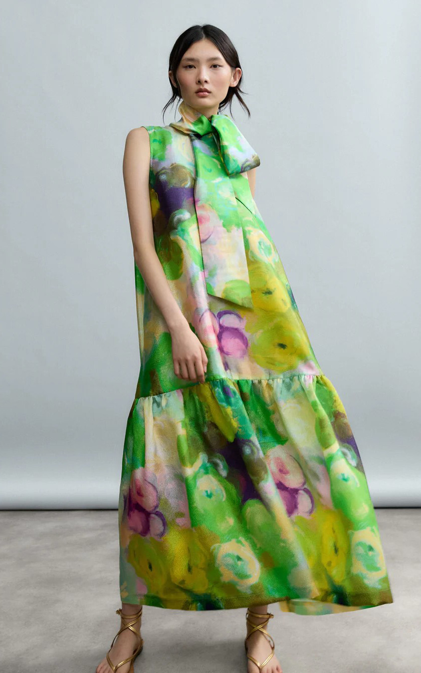 Multi groen Jurk