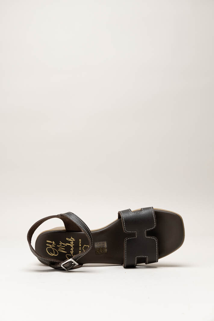 Donkerbruin Sandaal hak image