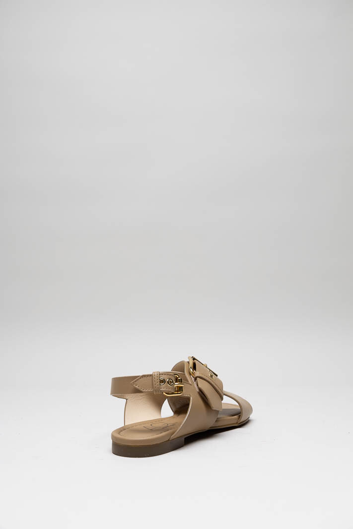 Donkerbeige Sandaal plat image