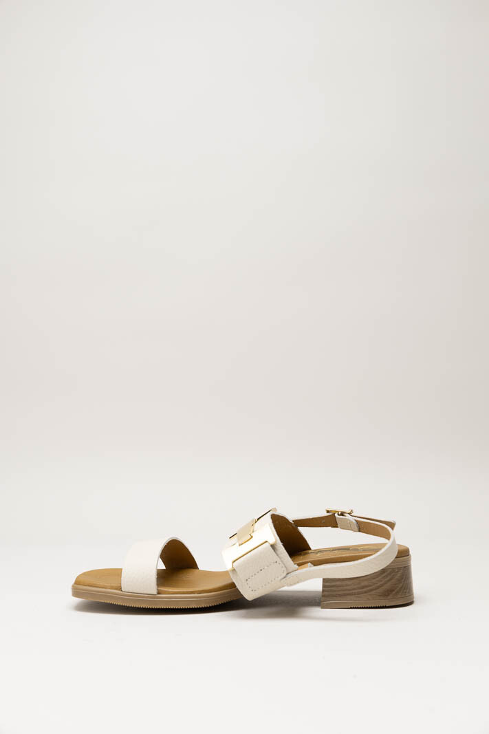 Lichtbeige Sandaal hak image