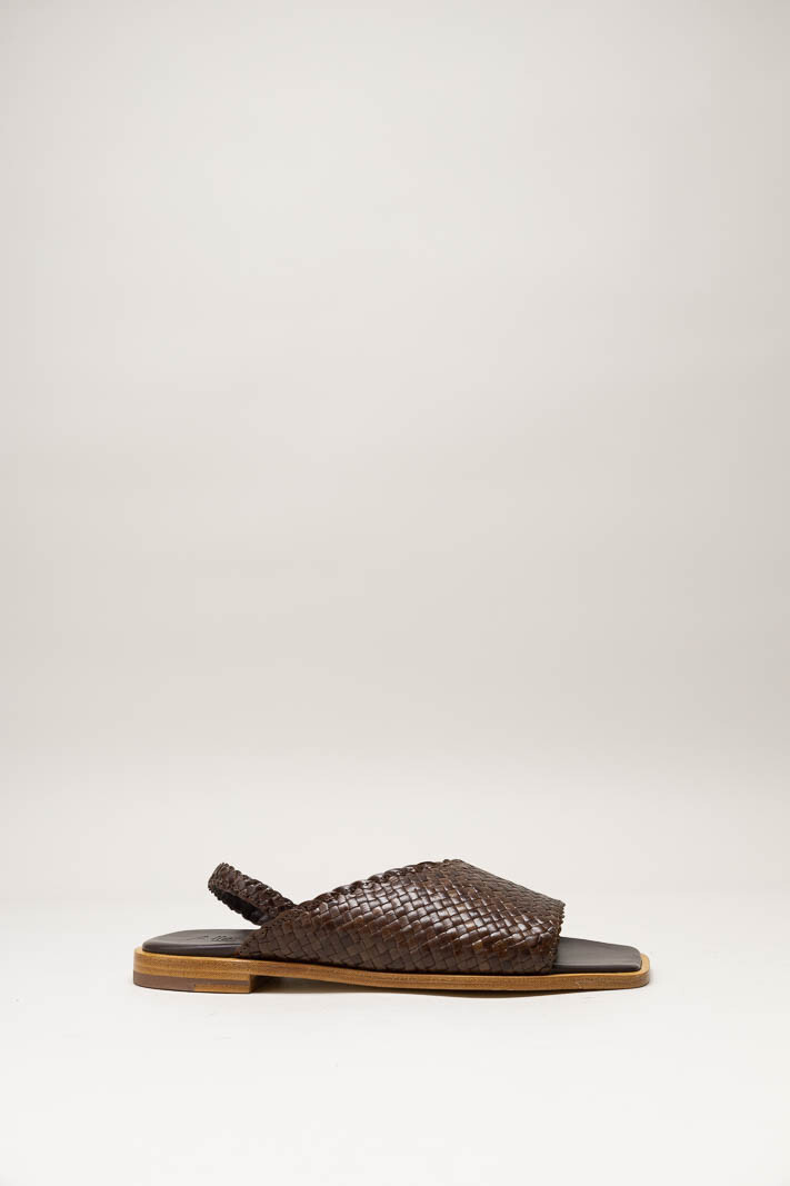 Donkerbruin Sandaal plat