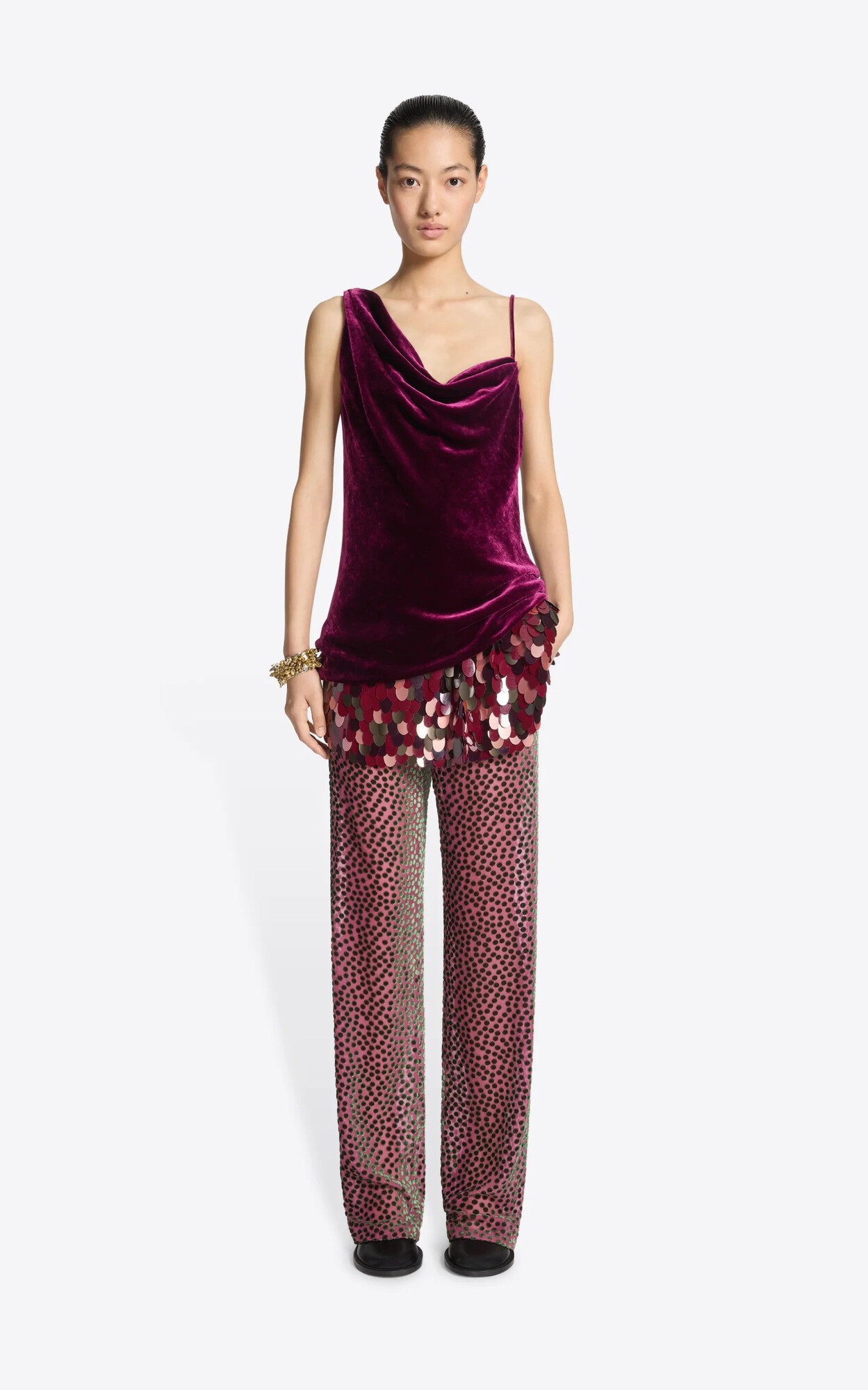 Donkerroze Broek image