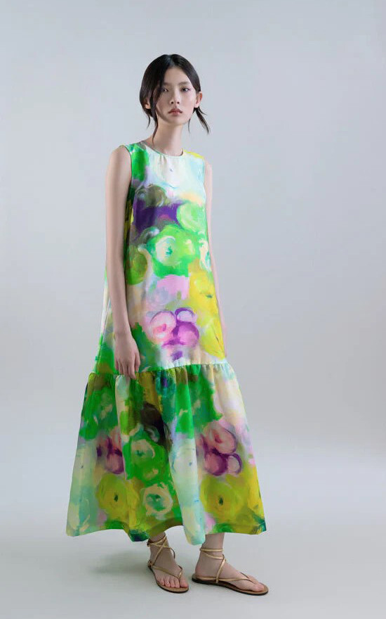 Multi groen Jurk image