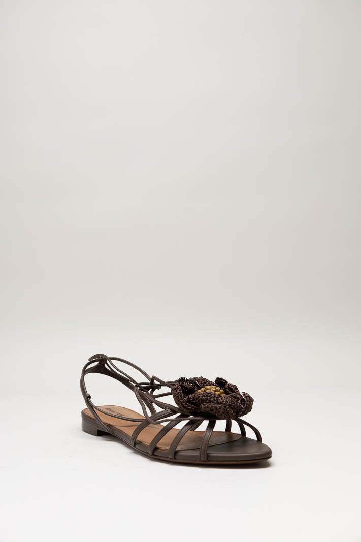 Donkerbruin Sandaal plat