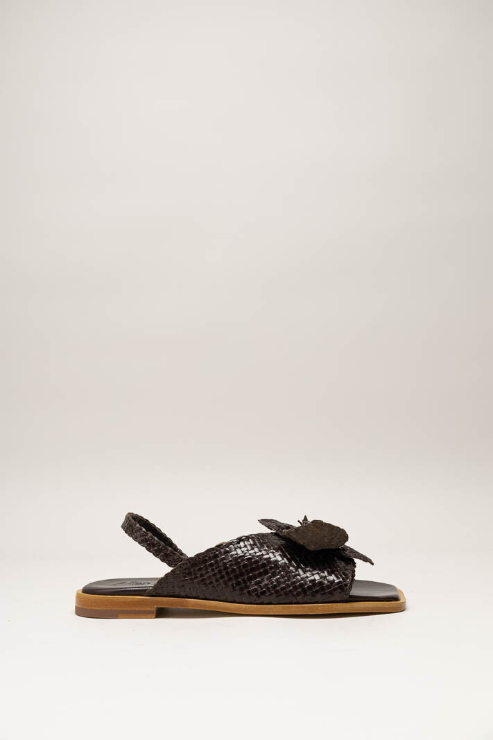 Donkerbruin Sandaal plat