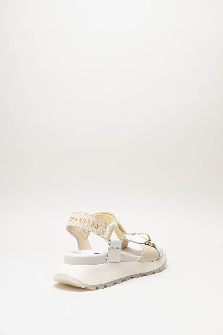 Multi beige Sandaal plat image