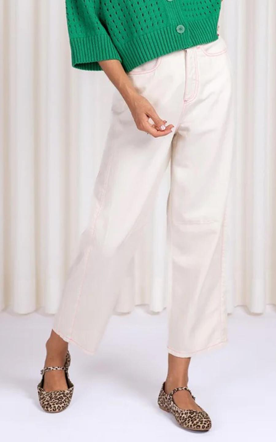 Ecru Jeansbroek