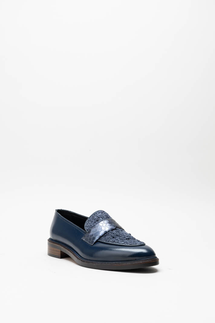 Donkerblauw Mocassin