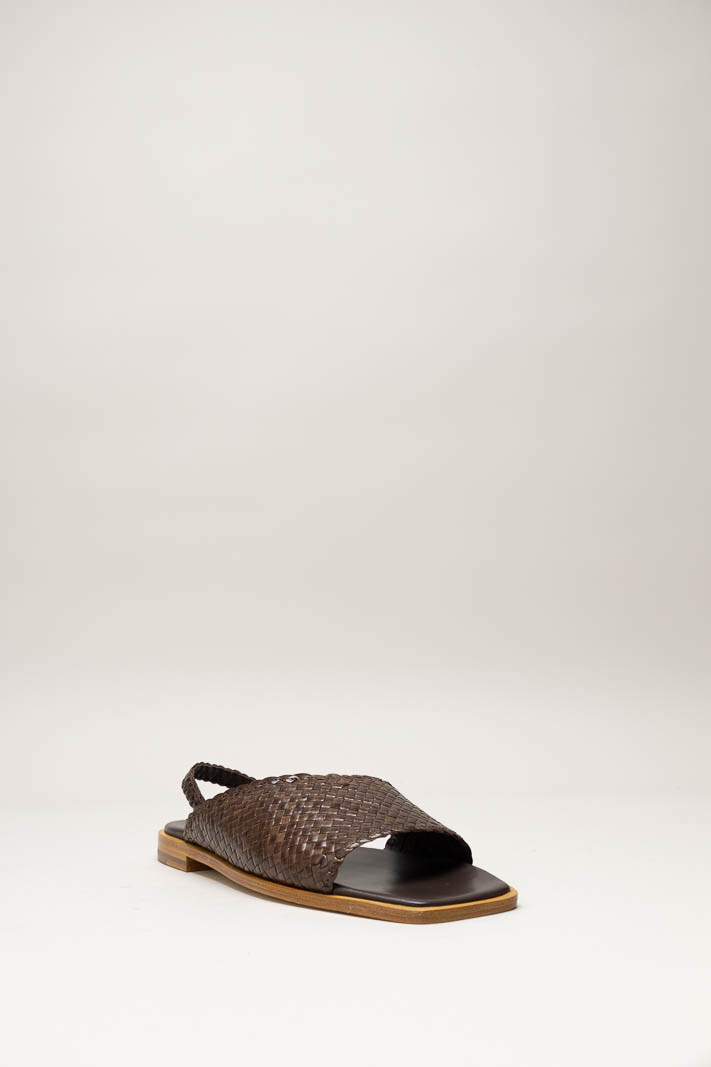 Donkerbruin Sandaal plat image