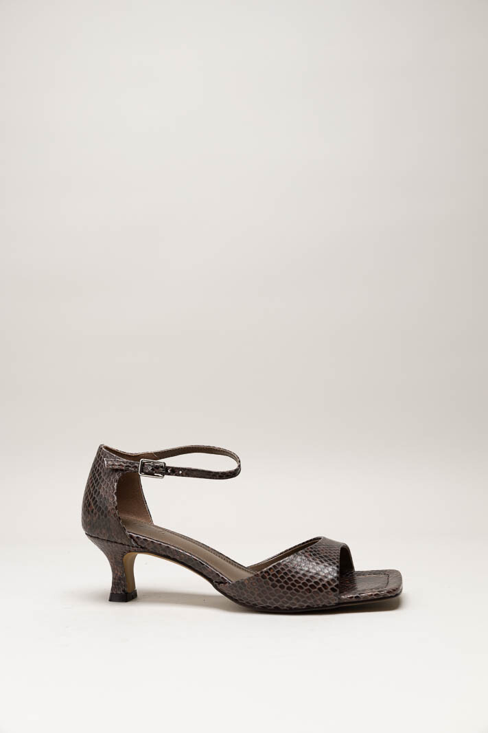 Donkerbruin Sandaal hak