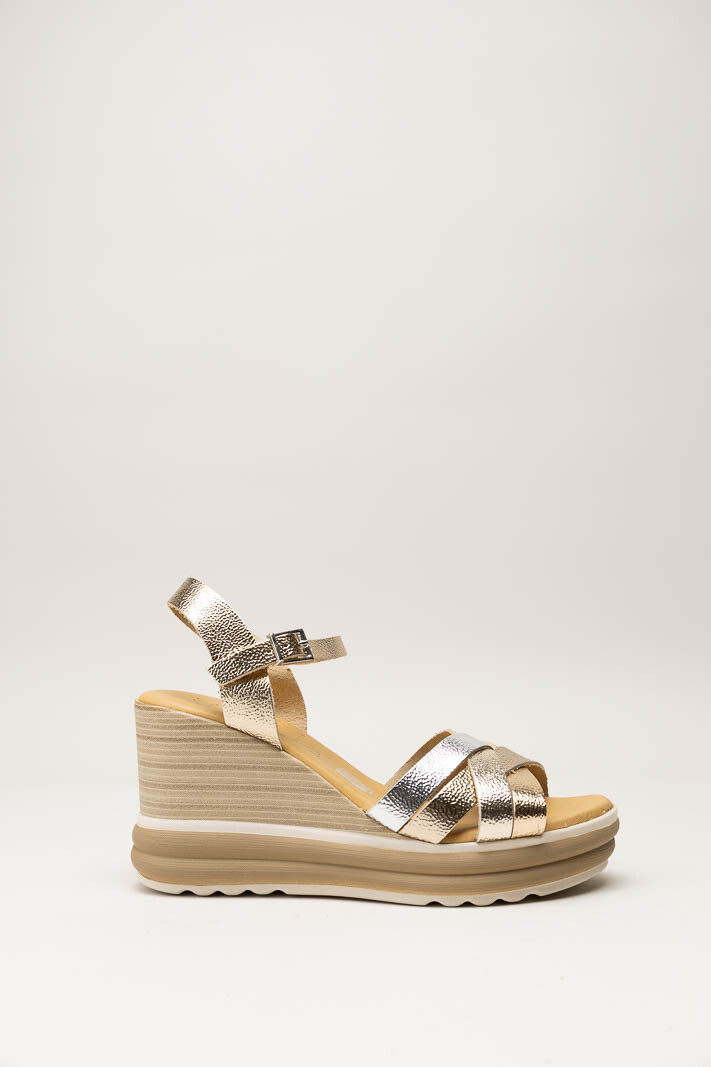 Goud Sandaal sleehak