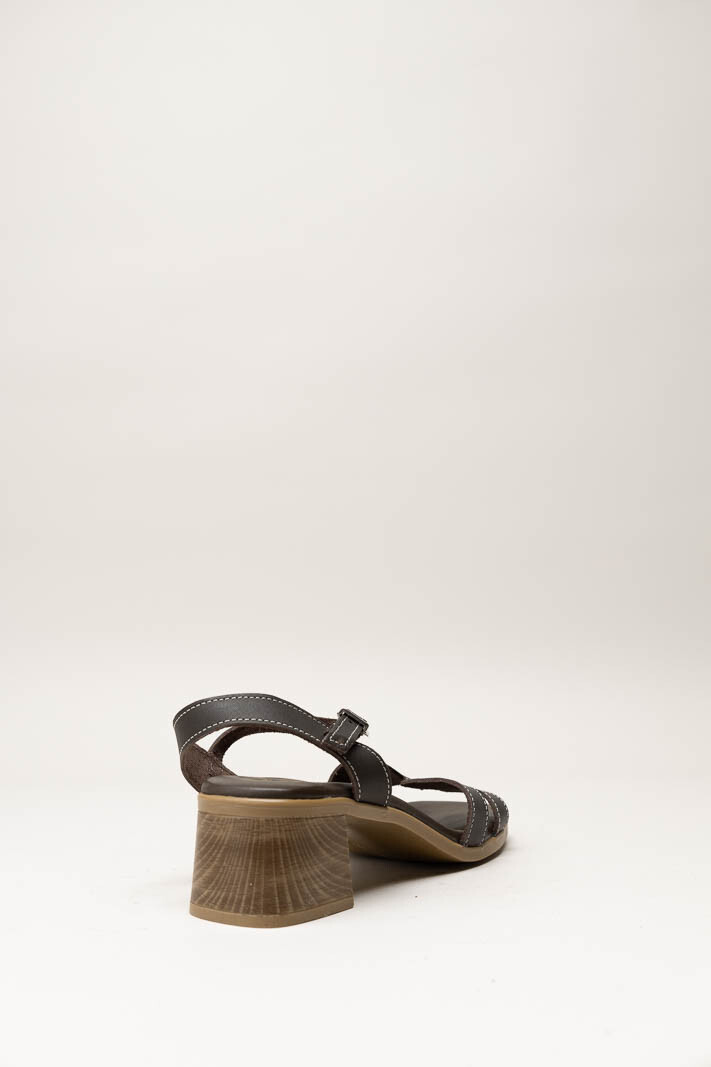 Donkerbruin Sandaal hak image