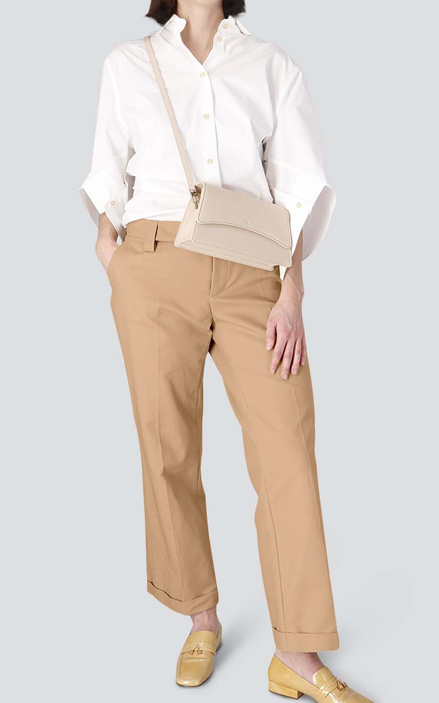 Lichtbeige Schoudertas image